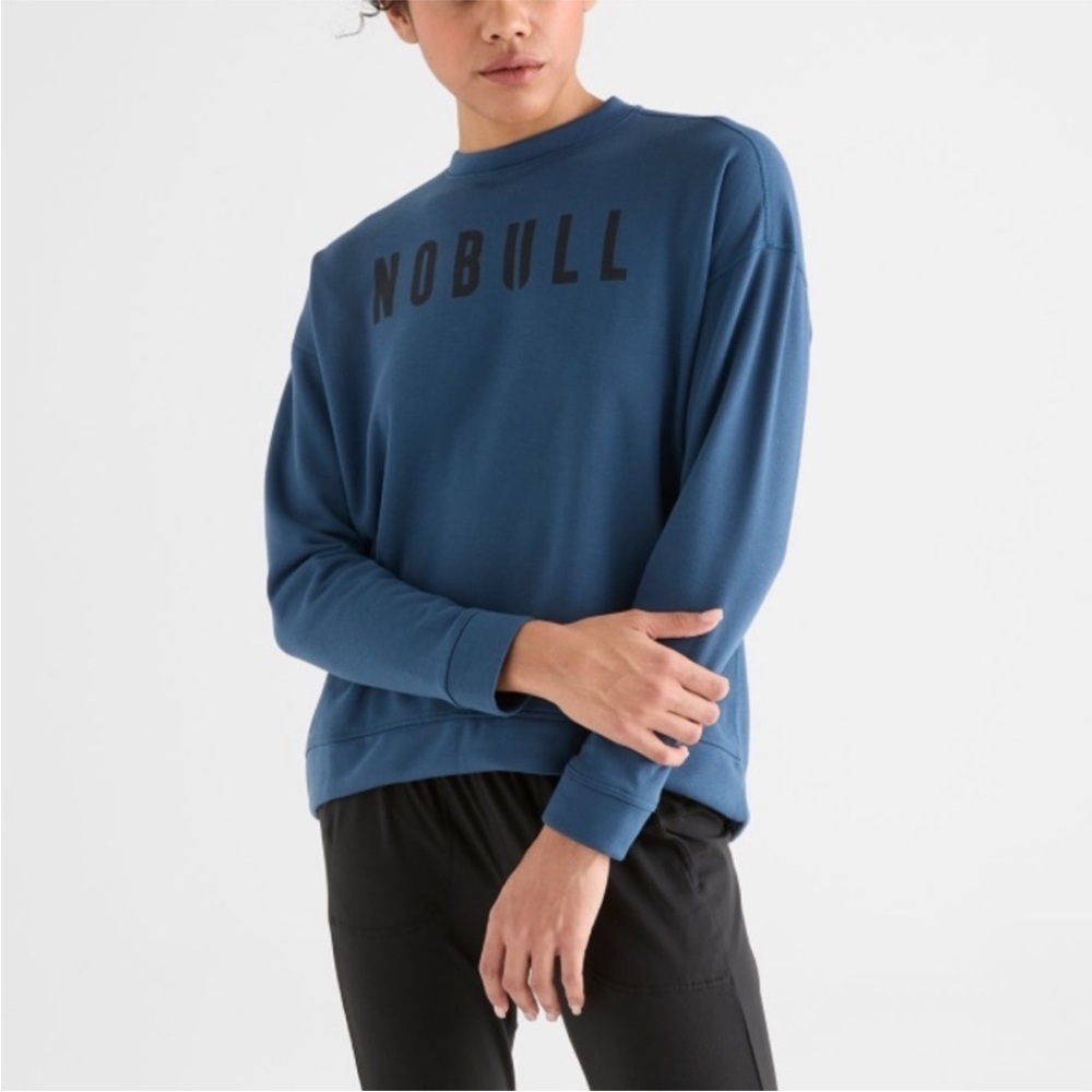 NOBULL Blue Teal High Low Sweatshirt Athleisure Gym Active Sporty Size Small